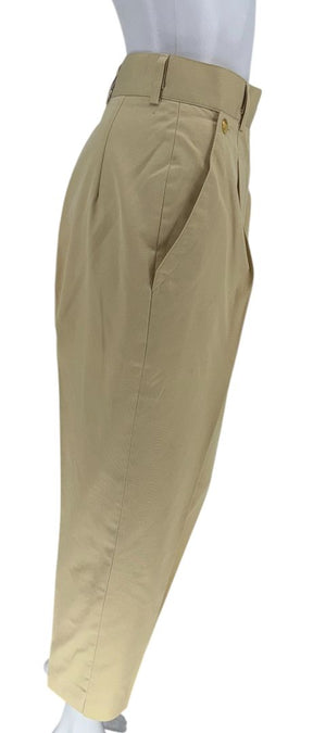 Escada Pale Yellow High-Waisted Pleated Pants – Size 36
