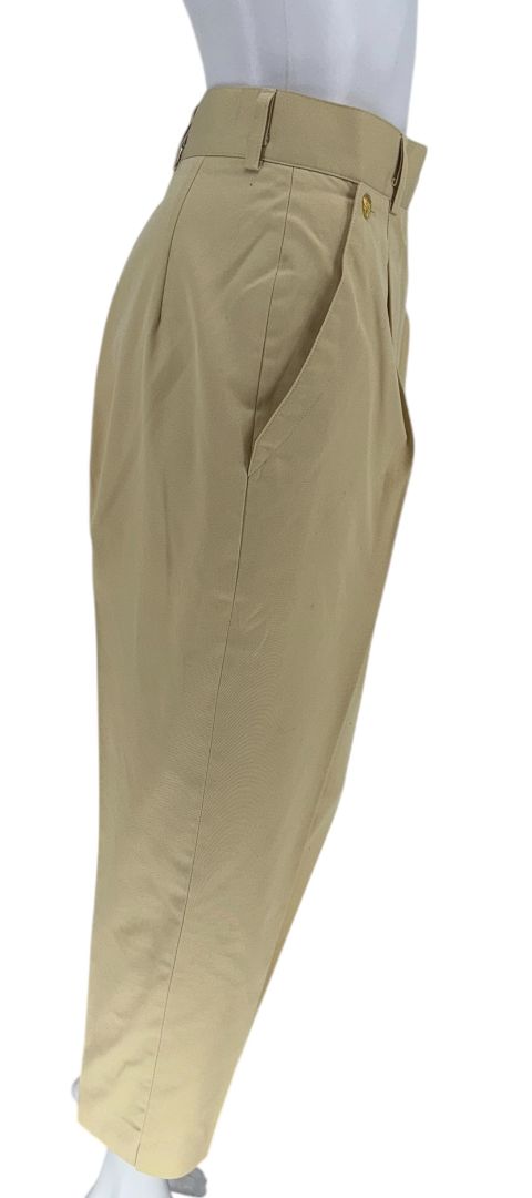 Escada Pale Yellow High-Waisted Pleated Pants – Size 36