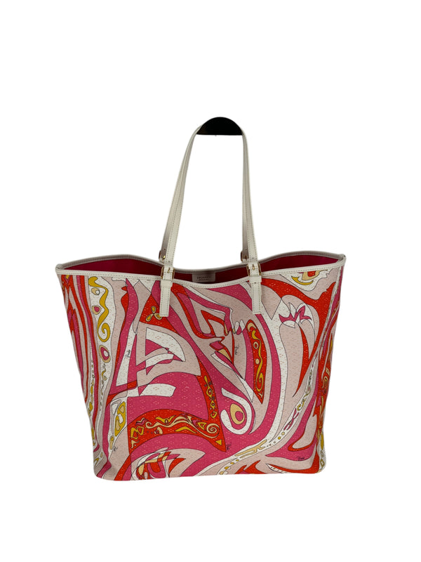 Emilio Pucci Patterned Coated Canvas Tote