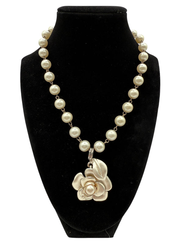 Chanel Mother of Pearl Camellia Necklace