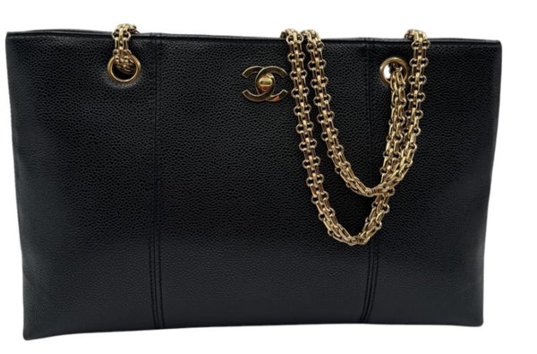 Chanel Grained Calfskin Bijoux Chain Shoulder Bag Black