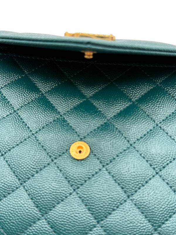 Saint Laurent Envelope Triquilt Small Shoulder Bag in Grained Leather