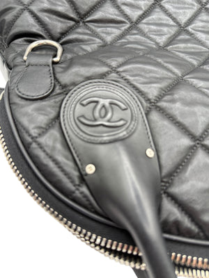 Chanel Black Quilted Coated Canvas Vertical Sport Weekender Bag