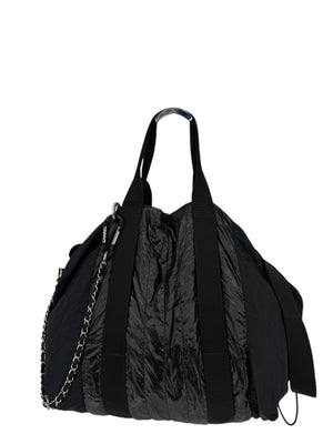 Chanel Black Slouchy Nylon Tote bag with Chain *Brand New*