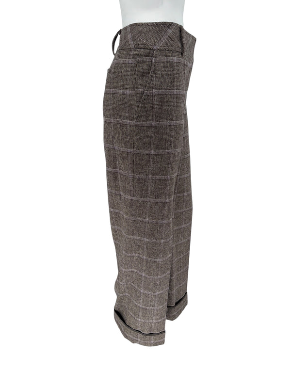 Zenobia Brown Plaid Wool Blend Pantsuit – Size 14