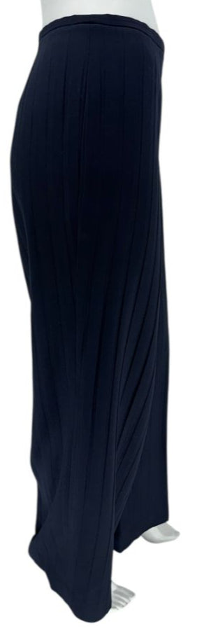Armani Collezioni Navy Pinstripe Pantsuit with Corset-Style Waist Trim – Size IT 48