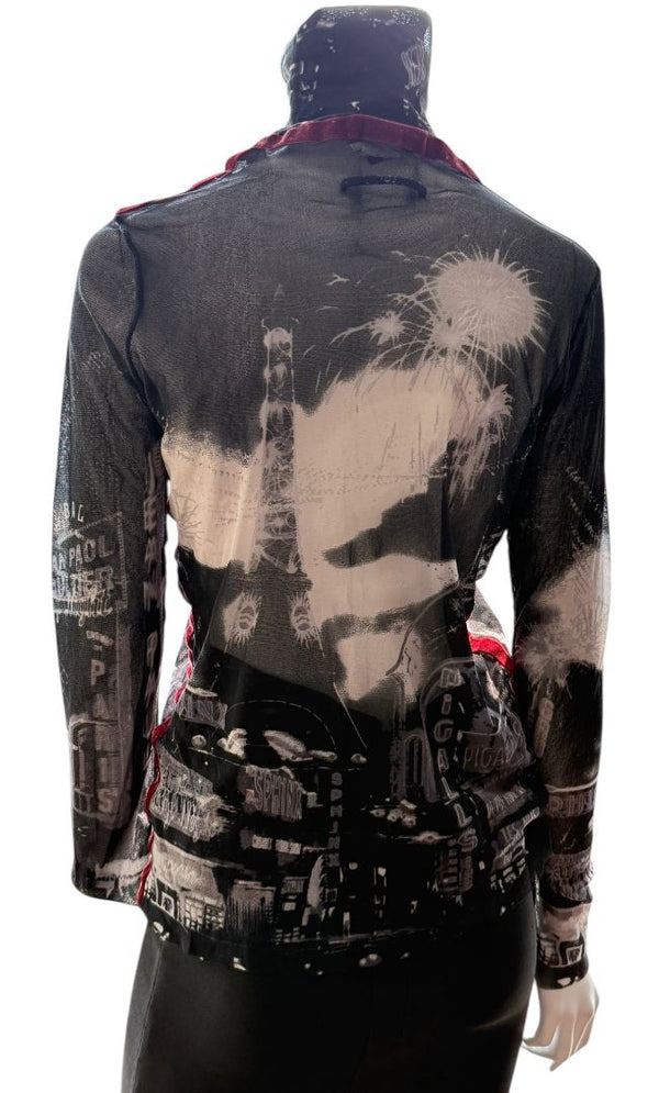 Jean Paul Gaultier “Pigalle” Paris Mesh Top – Size L