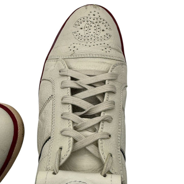 CHANEL Calfskin Fringe Golf/Tennis Sneakers in Ivory – Size 40
