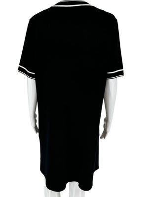 Rag & Bone Black Tipped Knit T-Shirt Dress - M