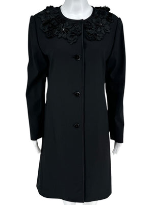 Pamella Roland Embellished Collar Longline Jacket - Large