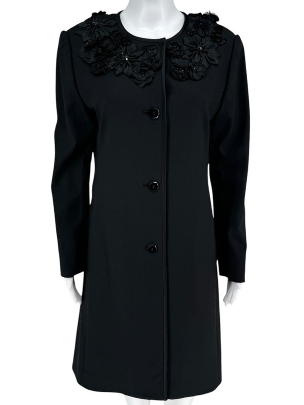 Pamella Roland Embellished Collar Longline Jacket - Large