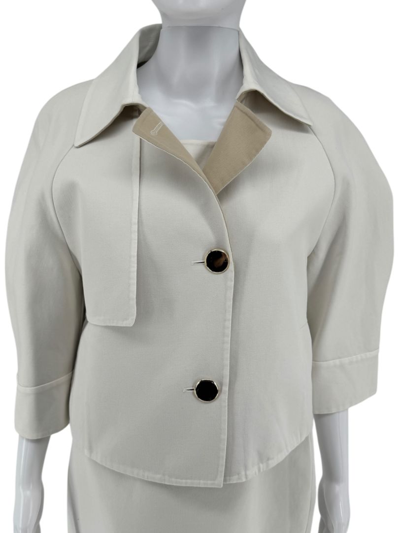 Akris 100 Years Ivory Cropped Jacket - US 8