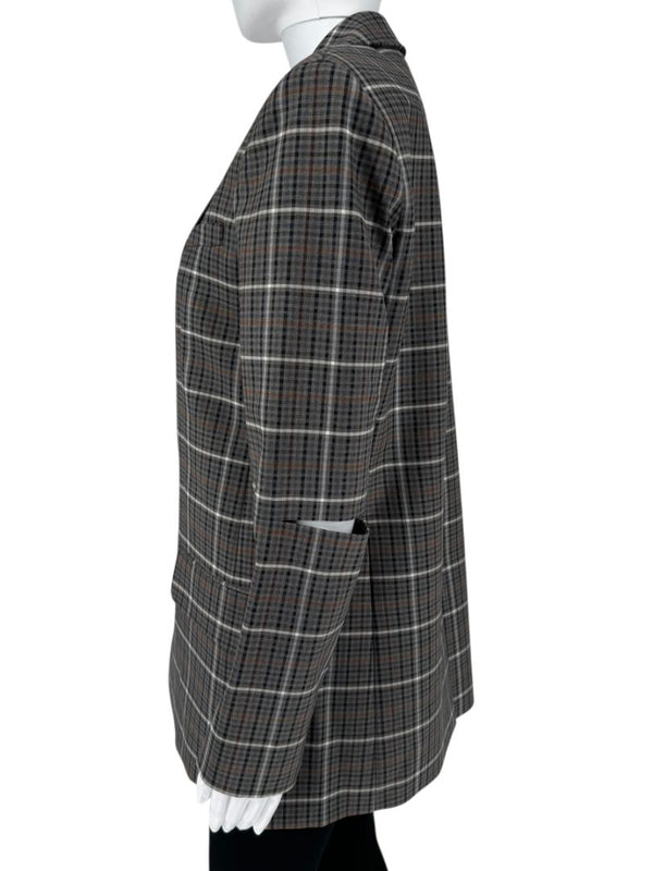 Tibi Oversized Check Blazer with Slit Sleeves - Size 8