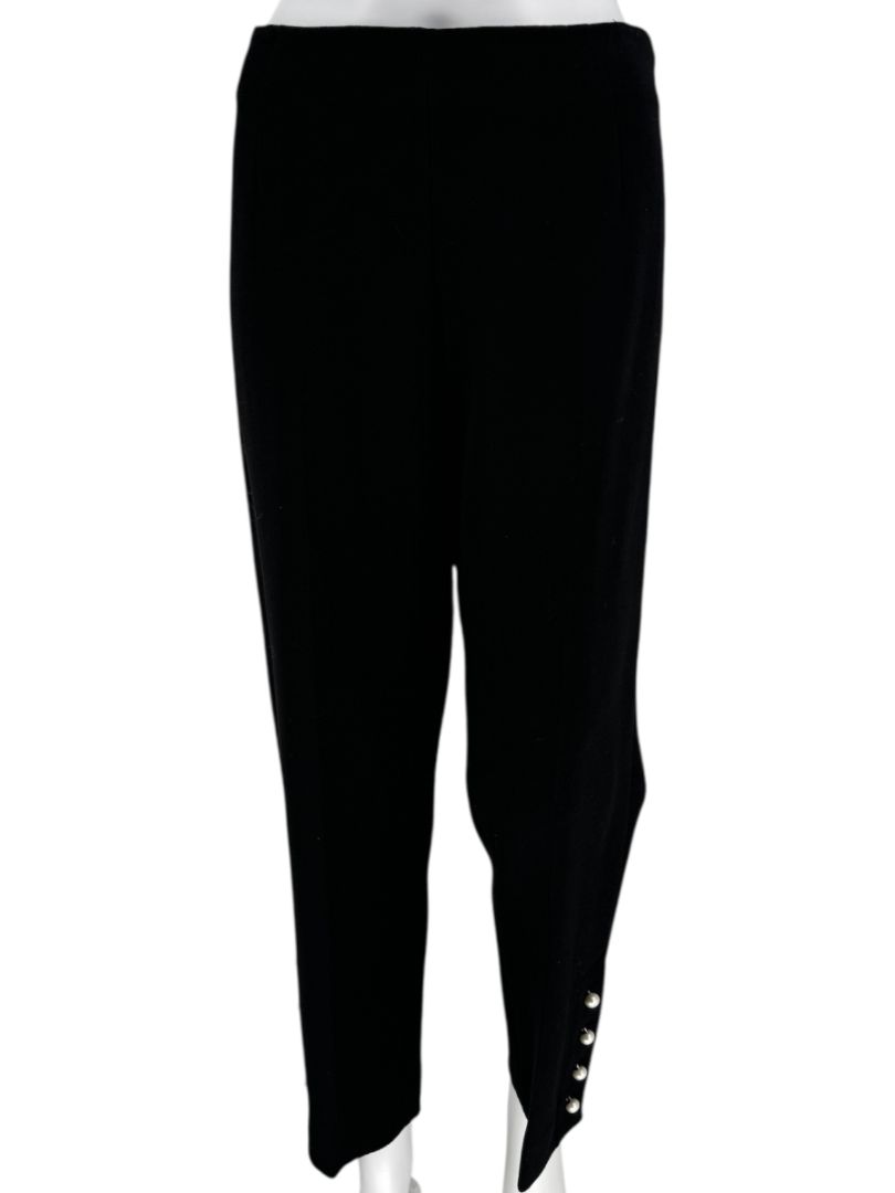Lela Rose Pearl-Trim Ankle Pants – Black - Size 10