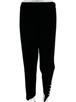 Lela Rose Pearl-Trim Ankle Pants – Black - Size 10
