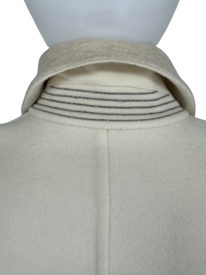Brunello Cucinelli Reversible Cashmere Coat with Monili Detail - Size 4