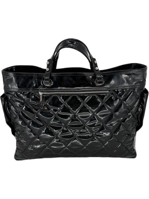 Chanel Paris-Biarritz XL Tote in Black Patent Vinyl