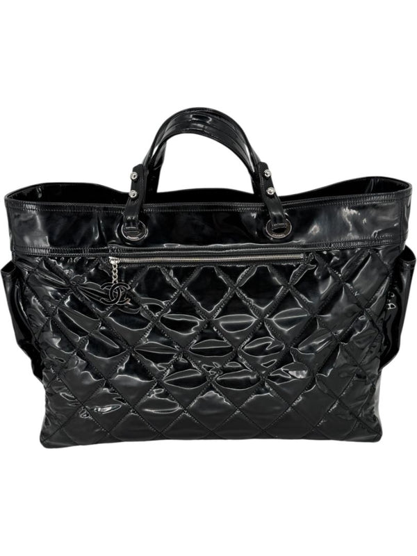Chanel Paris-Biarritz XL Tote in Black Patent Vinyl