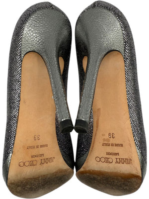 Jimmy Choo Black & Silver Glitter Dégradé Pumps – Size 39