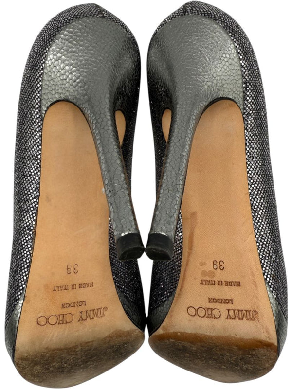 Jimmy Choo Black & Silver Glitter Dégradé Pumps – Size 39