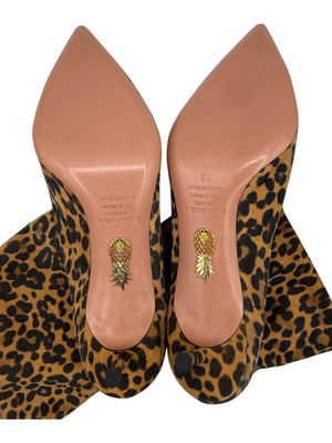 Aquazzura Leopard Print Calf Hair Booties – Size 39