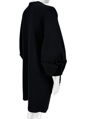 Lela Rose Black Wool-Blend Tie Sleeve Dress – Size 6