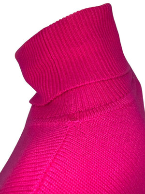 Victoria Beckham Fuchsia Cashmere-Blend Turtleneck Sweater – Size L