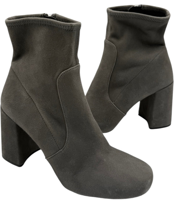 Prada Grey Suede Block Heel Booties – Size 39