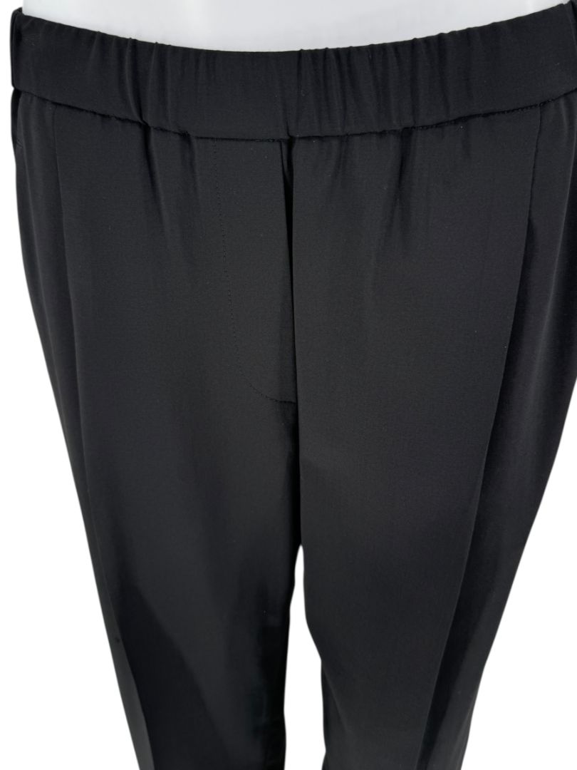 Brunello Cucinelli Black Tapered Pull-On Trousers with Side Pockets – Size US 8
