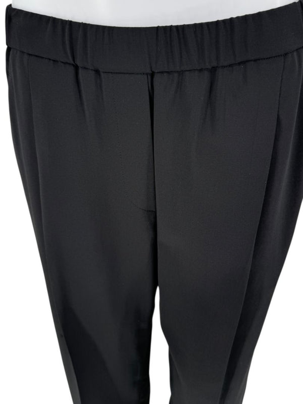 Brunello Cucinelli Black Tapered Pull-On Trousers with Side Pockets – Size US 8