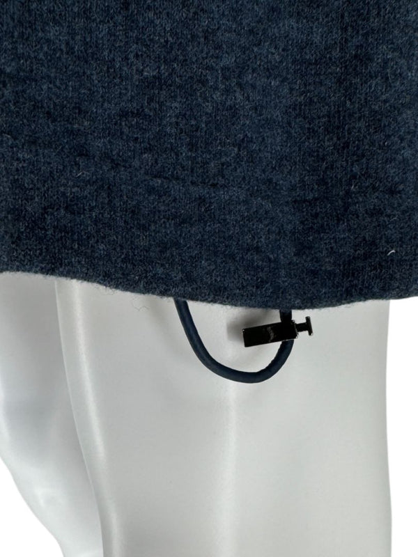 Loro Piana Blue Cashmere Funnel Neck Tunic with LP Zip – Size M