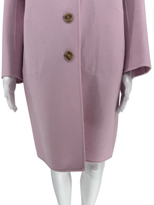 Jil Sander Pale Pink Virgin Wool Button-Front Coat – FR 38