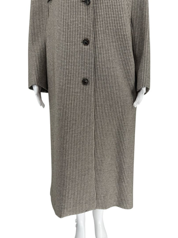 Agnona Houndstooth Belted Wool-Cashmere Trench Coat – Size IT 40