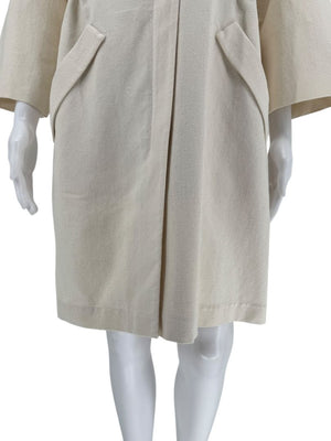 Brunello Cucinelli Cream Cotton-Blend Cocoon Coat – Size IT 44 (US 8)