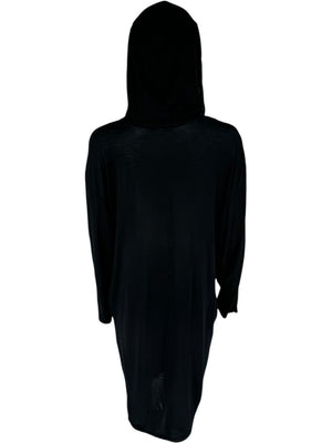 Acne Studios 'Frost Fluid' Black Viscose Hooded Dress – Size M