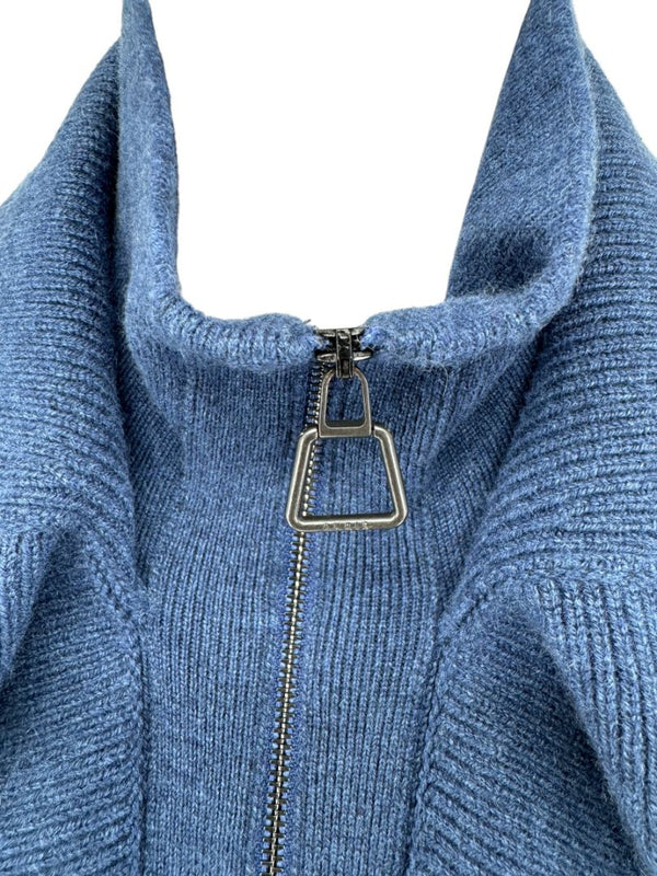 Akris Navy Zip-Front Cashmere Knit Dress – Size US 8 / FR 40