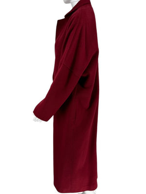 Pamella Roland Burgundy Cashmere Double-Breasted Coat – Size L
