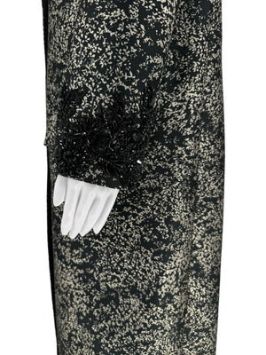 Pamella Roland Metallic Brocade Tuxedo Coat with Beaded Cuffs – Large
