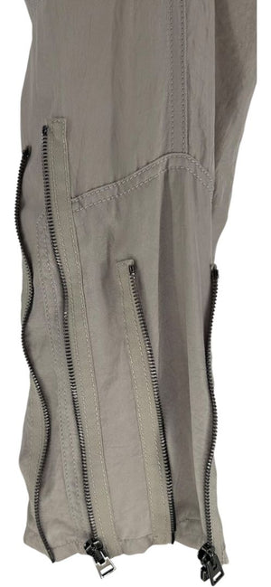Tom Ford Taupe Acetate Silk-Zip Moto Cropped Pants – Size IT 42