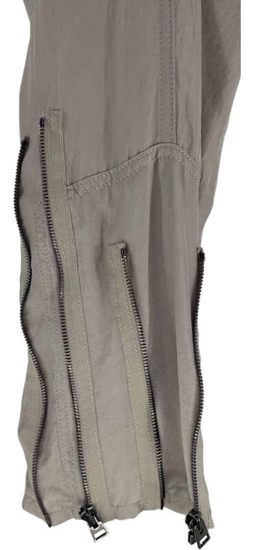 Tom Ford Taupe Acetate Silk-Zip Moto Cropped Pants – Size IT 42