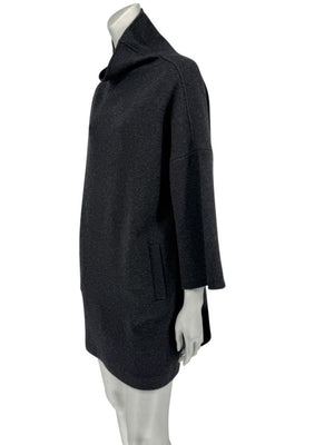 Loro Piana Charcoal Grey Reversible Wool-Cashmere Tunic Dress – Size S