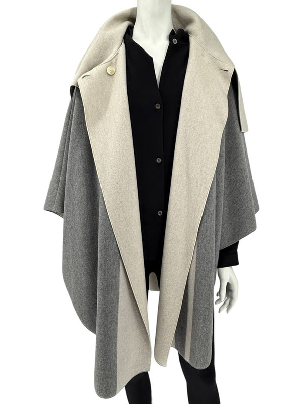 Piazza Sempione Two-Tone Wool-Cashmere Cape - Size IT 42