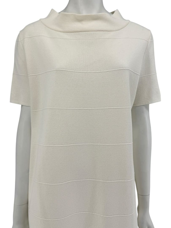 Max Mara Ivory Textured Knit Shift Dress – Size L