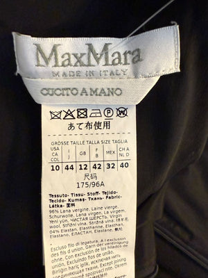 Max Mara 'Cucito a Mano' Black Wool Cocoon Dress – Size IT 40 (US 4/6)