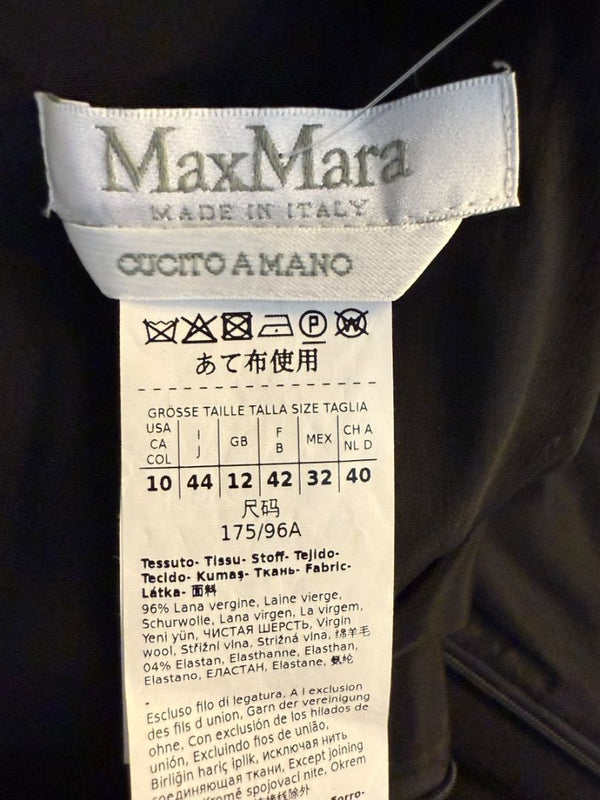 Max Mara 'Cucito a Mano' Black Wool Cocoon Dress – Size IT 40 (US 4/6)