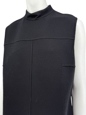 Michael Kors Collection Black Sleeveless Wool-Blend Shift Dress – Size 8