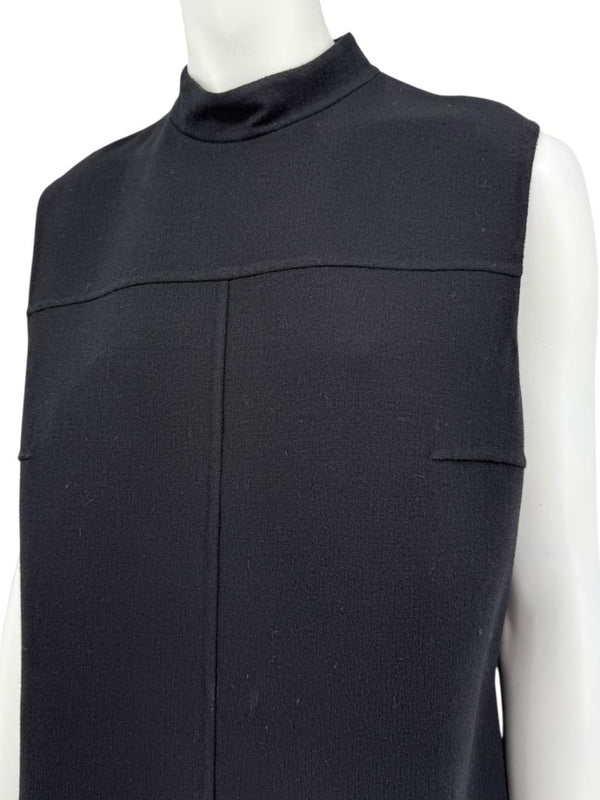 Michael Kors Collection Black Sleeveless Wool-Blend Shift Dress – Size 8