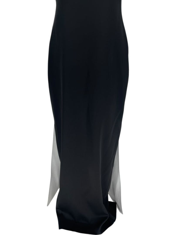 Pamella Roland Black jeweled Gown with Dramatic Back Panel – Large