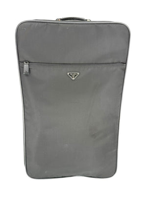 Prada Black Nylon Rolling Suitcase with Saffiano Leather Trim – 26.5" x 17.5" x 9.5"
