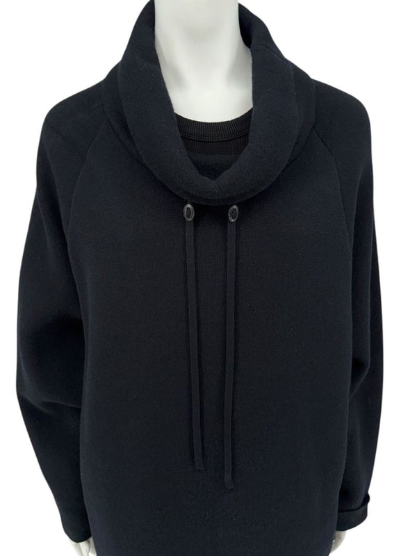 The Row Black Wool-Cashmere Cowl Neck Pullover – Size XS